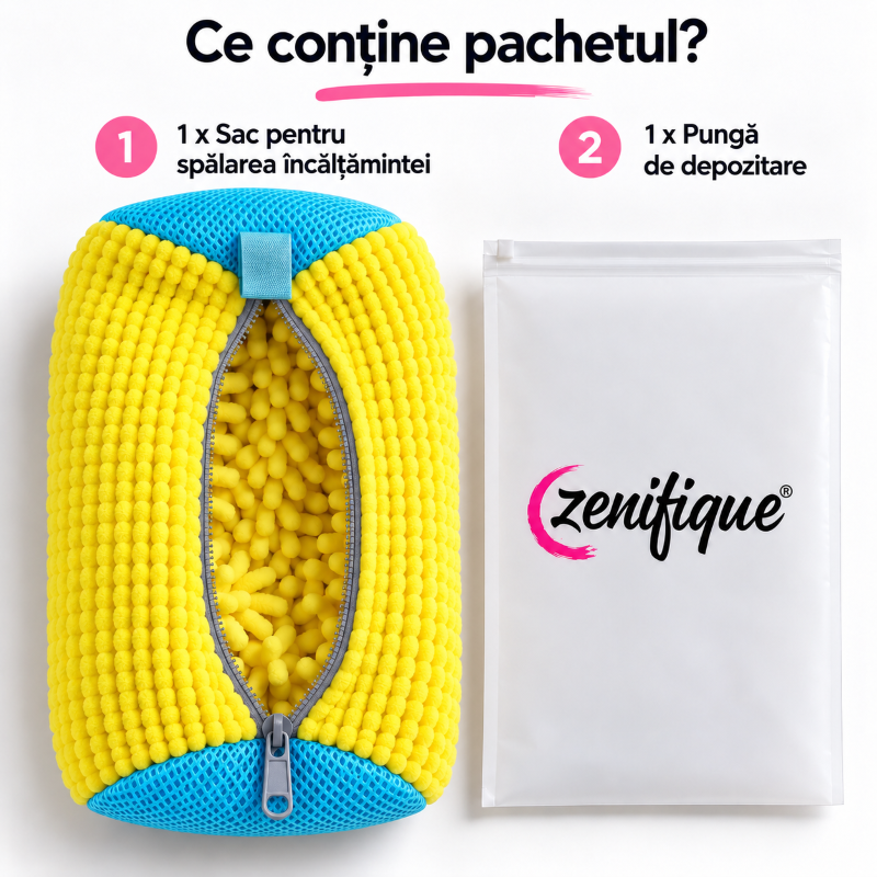 Conținut pachet sac spălare încălțăminte Zenifique